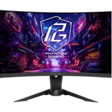 ASRock Phantom Gaming PG27QRT2A 27 Inch QHD (2560 x 1440) Curved (1500R) VA Gaming Monitor, 180Hz 1ms (MPRT) Response Time, 2 x HDMI 2.0, 1 x DisplayPort 1.4, with Speakers, Integrated Wi-Fi Antena (Compatible with Wi-Fi 4/5/6/6E/7)
