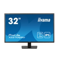 iiyama PROLITE X3270QSU-B1 32 Inch IPS Monitor, Black, 2560x1440, 3ms, 100hz, FreeSync, HDMI, Display Port, USB Hub, Speakers, Int PSU, VESA