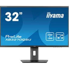 iiyama PROLITE XB3270QSU-B1 32 inch IPS Monitor, WQHD, 3ms, HDMI, DisplayPort, USB Hub, Freesync, 100Hz, Speakers, Black, Internal PSU, Height Adjustable, VESA
