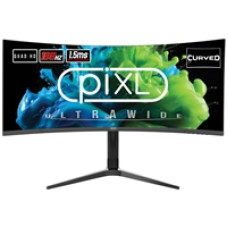 piXL CM34C7 34 Inch 165Hz UWQHD Quad HD Ultrawide Curved Gaming Monitor, with 1.5ms Response Time, 3440 x 1440 Resolution, HDMI, DisplayPort, USB-C, USB-B, USB-A x 2, Audio & Height Adjust